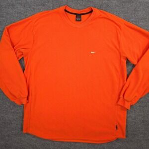 Vintage Nike Fleece Sweatshirt Mens XXL Orange Swoosh Crewneck Athletic 90s Y2K